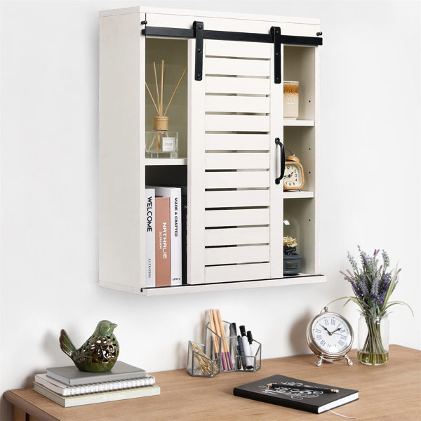 Gracie Oaks Wooden Farmhouse Bathroom Wall Mount, 3Tier